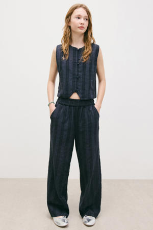 pantalon donkerblauw broderie