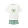 Mango Kids shortama lichtgroen/ecru