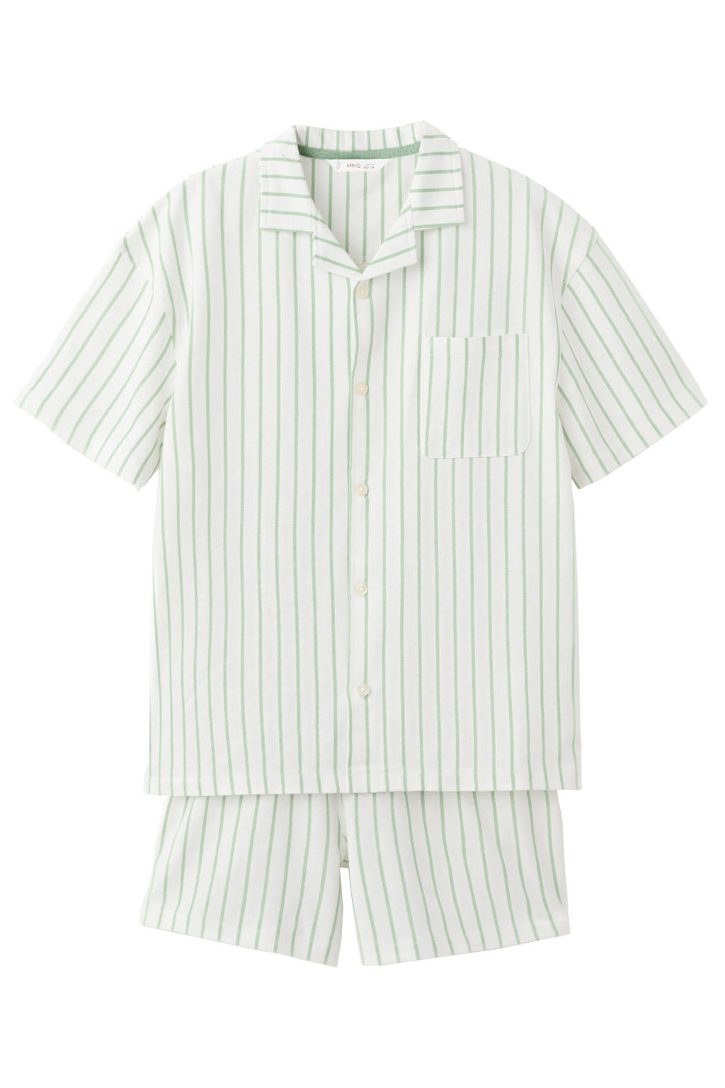 Mango Kids shortama gestreept groen
