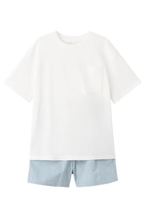 shortama wit/blauw
