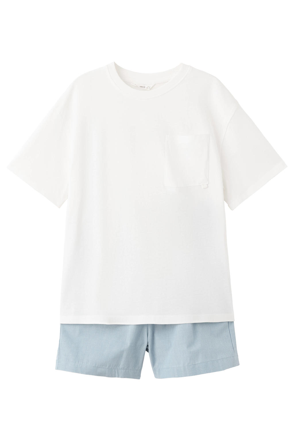 Mango Kids shortama wit/blauw