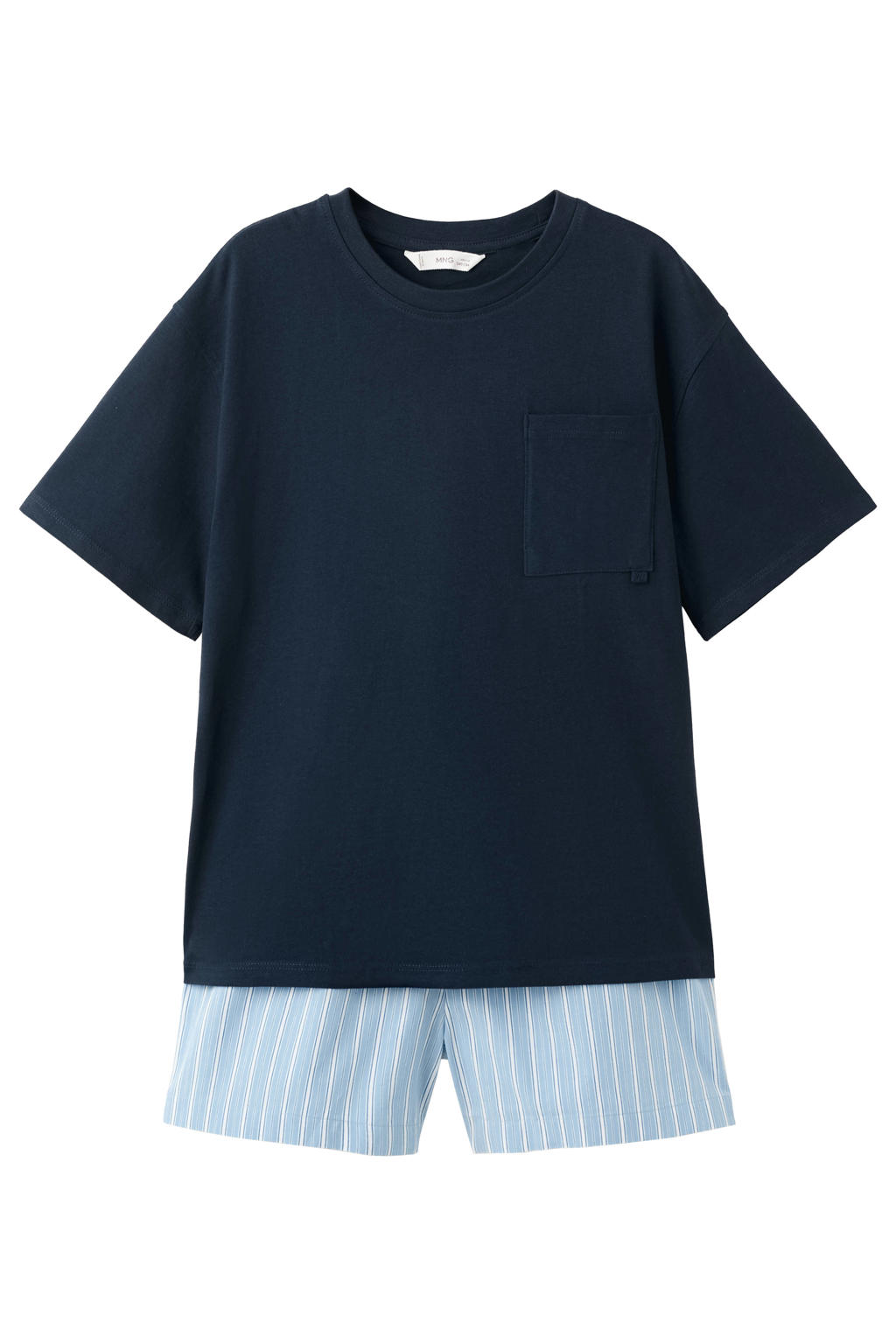 Mango Kids shortama donkerblauw/lichtblauw