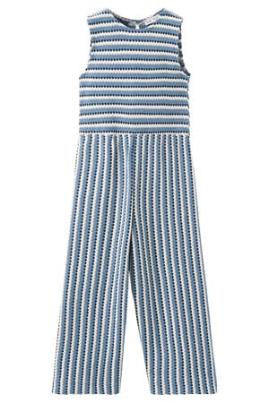 gestreepte jumpsuit blauw
