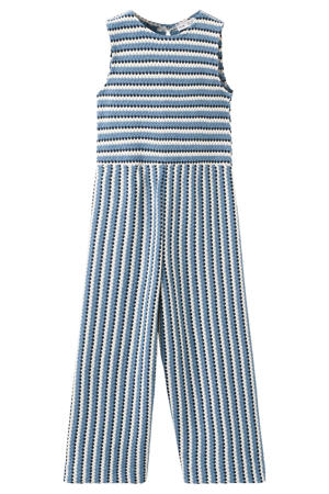 gestreepte jumpsuit blauw