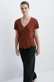 thumbnail: Mango T-shirt met linnen koper