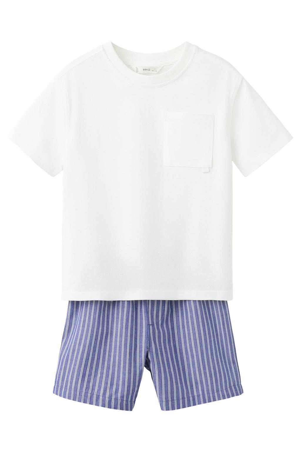 Mango Kids shortama wit/paars