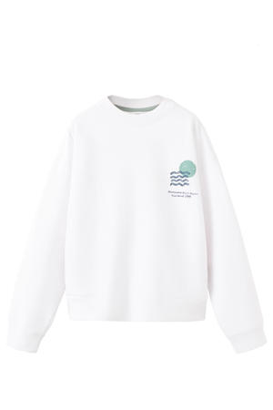 sweater met backprint wit