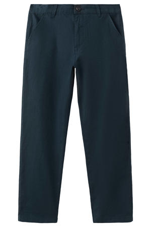 pantalon met linnen donkerblauw