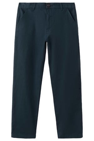 pantalon met linnen donkerblauw