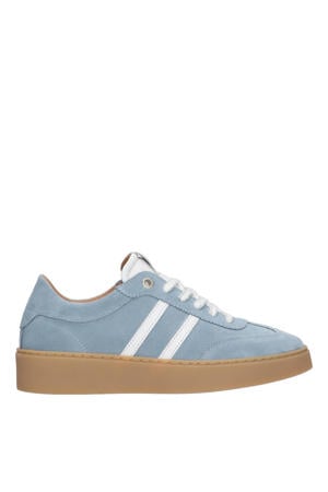Nynke 1-ab suède sneakers lichtblauw