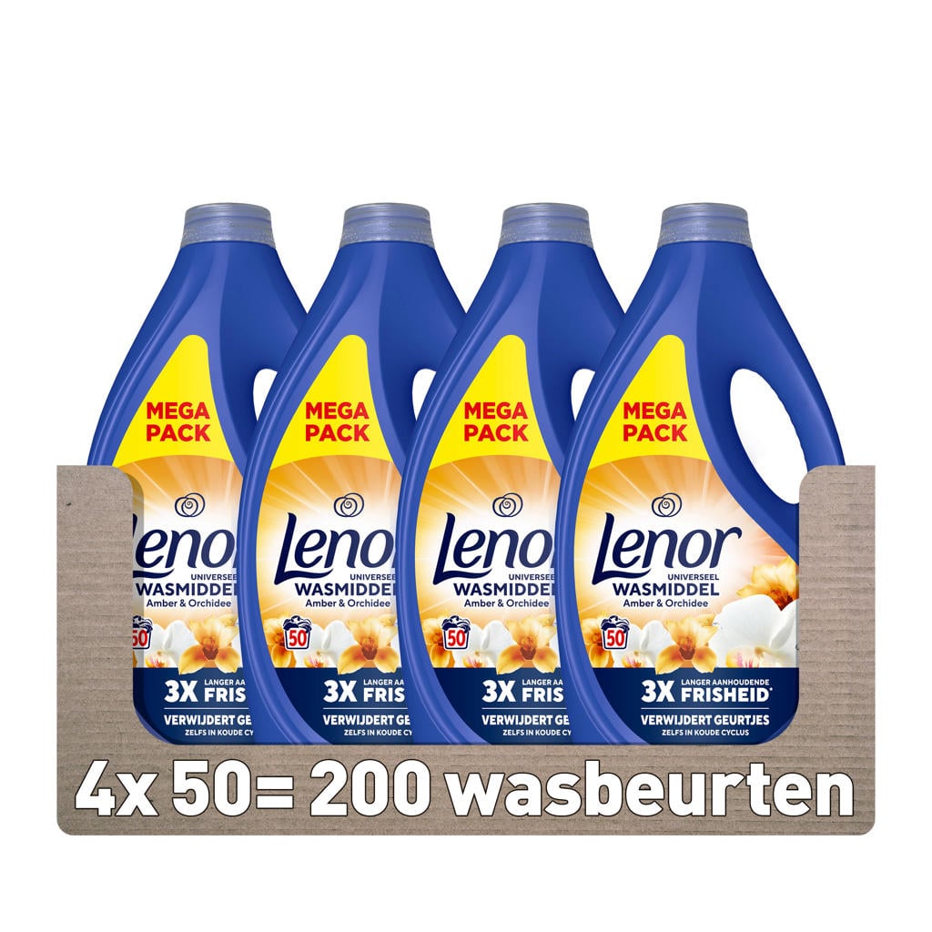 Lenor Vloeibaar Wasmiddel Amber & Orchidee - 4 x 50 wasbeurten - 200 wasbeurten