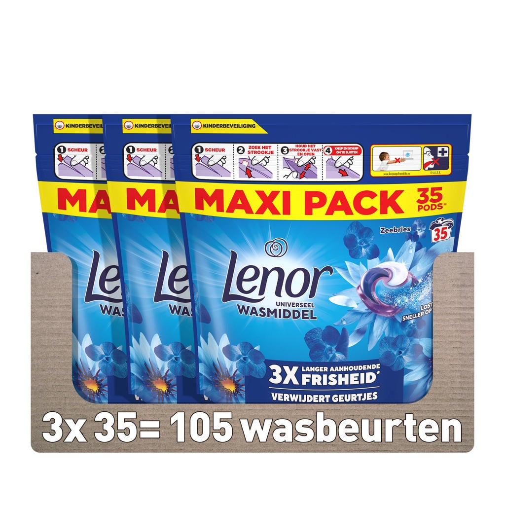 Lenor Wasmiddel Pods Zeebries - 3 x 35 stuks - 105 wasbeurten