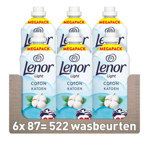 Wasverzachter Katoen - 6 x 1,827 liter - 6 x 87 Wasbeurten - 522 wasbeurten