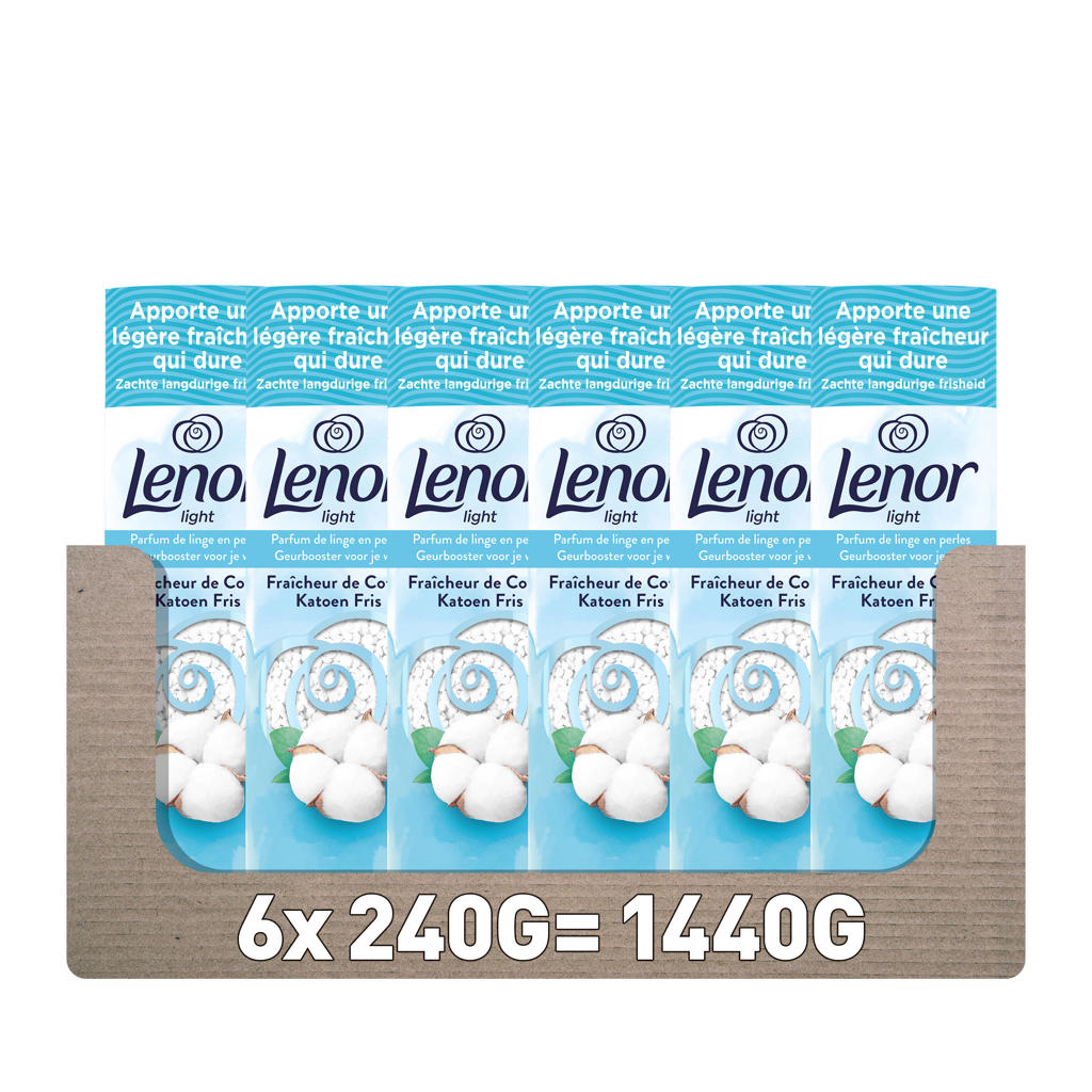 Lenor Light Geurbooster Katoenfris - Geurparels - 6 x 240 gram
