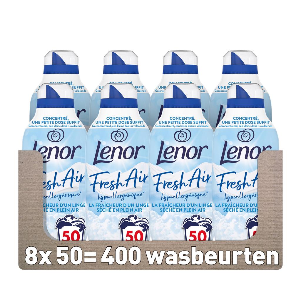 Lenor Fresh Air Wasverzachter voor Gevoelige Huid - 8 x 700 ml - 8 x 50 Wasbeurten - 400 wasbeurten
