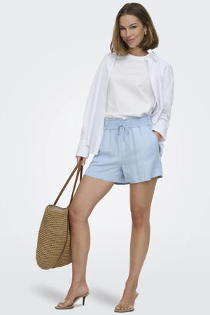 high waist casual short light blue denim