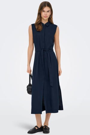 midi jurk donkerblauw