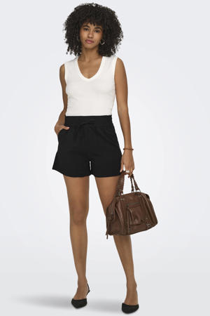 regular waist casual short zwart