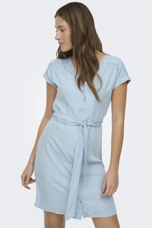 korte jurk light blue denim