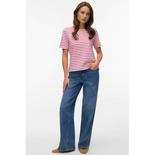VERO MODA gestreepte blousetop rood afbeelding