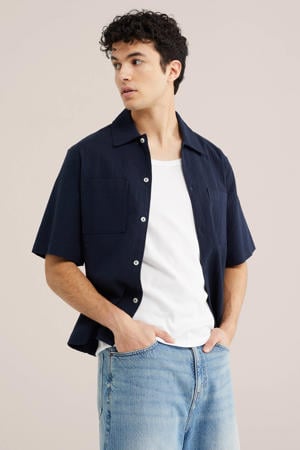 relaxed casual overhemd donkerblauw