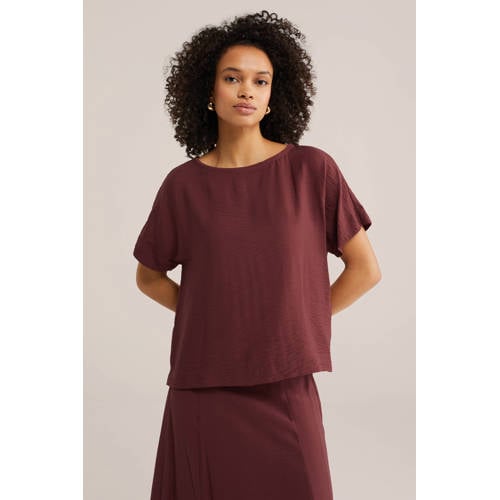 WE Fashion top donkerrood afbeelding