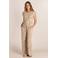 Ivy Beau wide leg regular waist broek beige