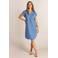 Ivy Beau midi jurk travelstof blauw