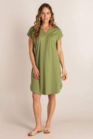 midi jurk travelstof groen