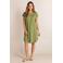 Ivy Beau midi jurk travelstof groen