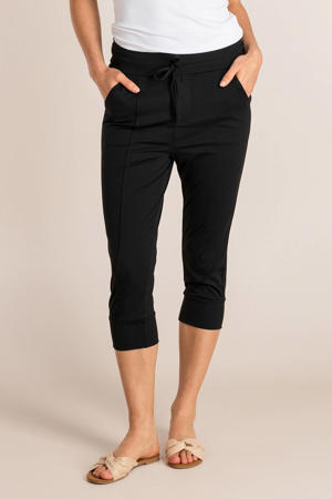 cropped broek travelstof zwart