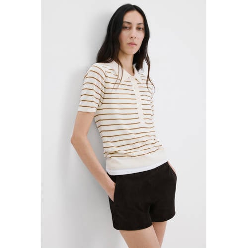 Mango gestreepte polo beige afbeelding