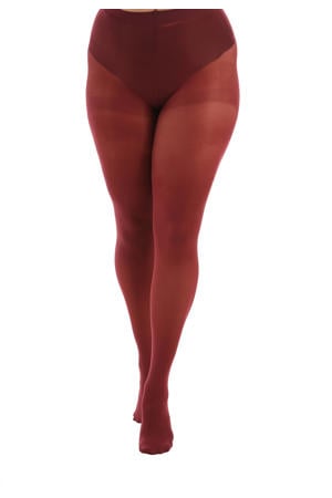 Plus Size panty 50 denier donkerrood