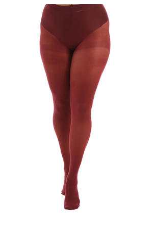Plus Size panty 50 denier donkerrood