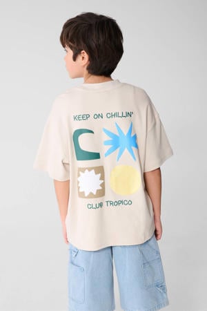 T-shirt met backprint beige