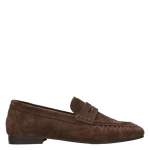 suède loafers donkerbruin