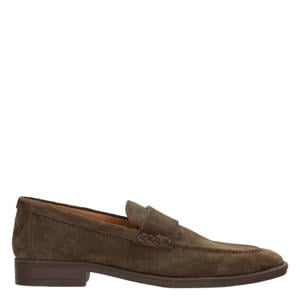 suède loafers donkerbruin