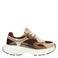 POSH by Poelman Lise imitatieleren leren sneakers bruin met combinatie