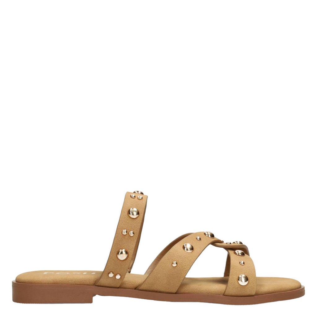 Bruine dames POSH by Poelman slippers van imitatie sude