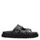 POSH by Poelman Garby leren slippers met dierenprint zwart