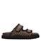 POSH by Poelman Nena leren slippers donkerbruin