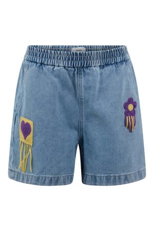 high waist short light blue denim