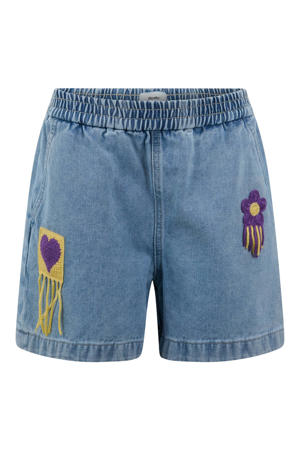 high waist short light blue denim