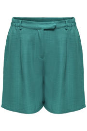 thumbnail: Groene dames ONLY CARMAKOMA straight high waist bermuda short van polyester met rits, haak- en knoopsluiting en effen