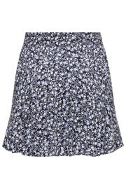 thumbnail: Blauw en zwarte dames ONLY CARMAKOMA regular waist gebloemde casual short van viscose met loose fit en elastische tailleband