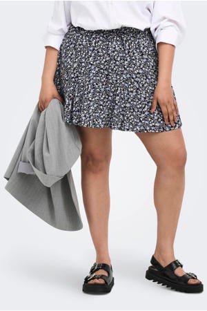 regular waist gebloemde casual short blauw