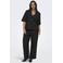 ONLY CARMAKOMA straight leg broek Plus Size met linnen - zwart