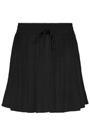 thumbnail: Zwarte dames ONLY CARMAKOMA regular waist casual short van viscose met loose fit, elastische tailleband en effen