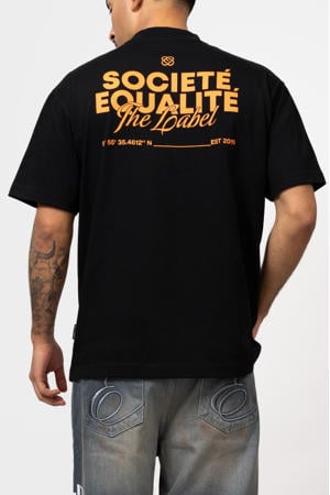 oversized T-shirt met backprint zwart