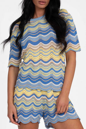 top gebreid blauw